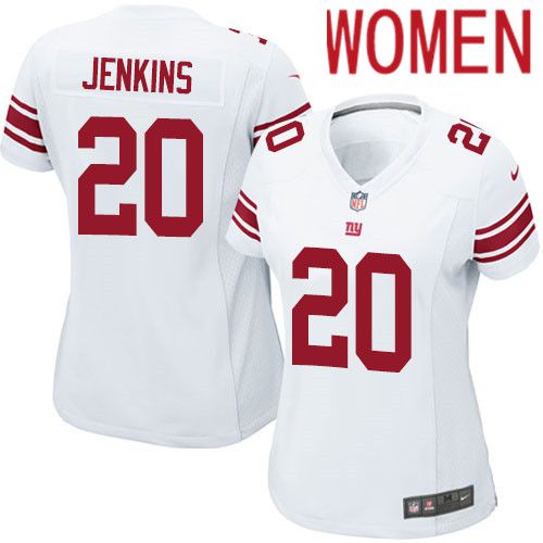Women New York Giants #20 Janoris Jenkins Nike White Game NFL Jersey->women nfl jersey->Women Jersey